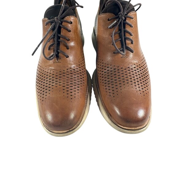 Cole Haan Mens Grand OS Size 9 M Brown Leather Wingtip Oxfords Comfort Shoes - Picture 2 of 9